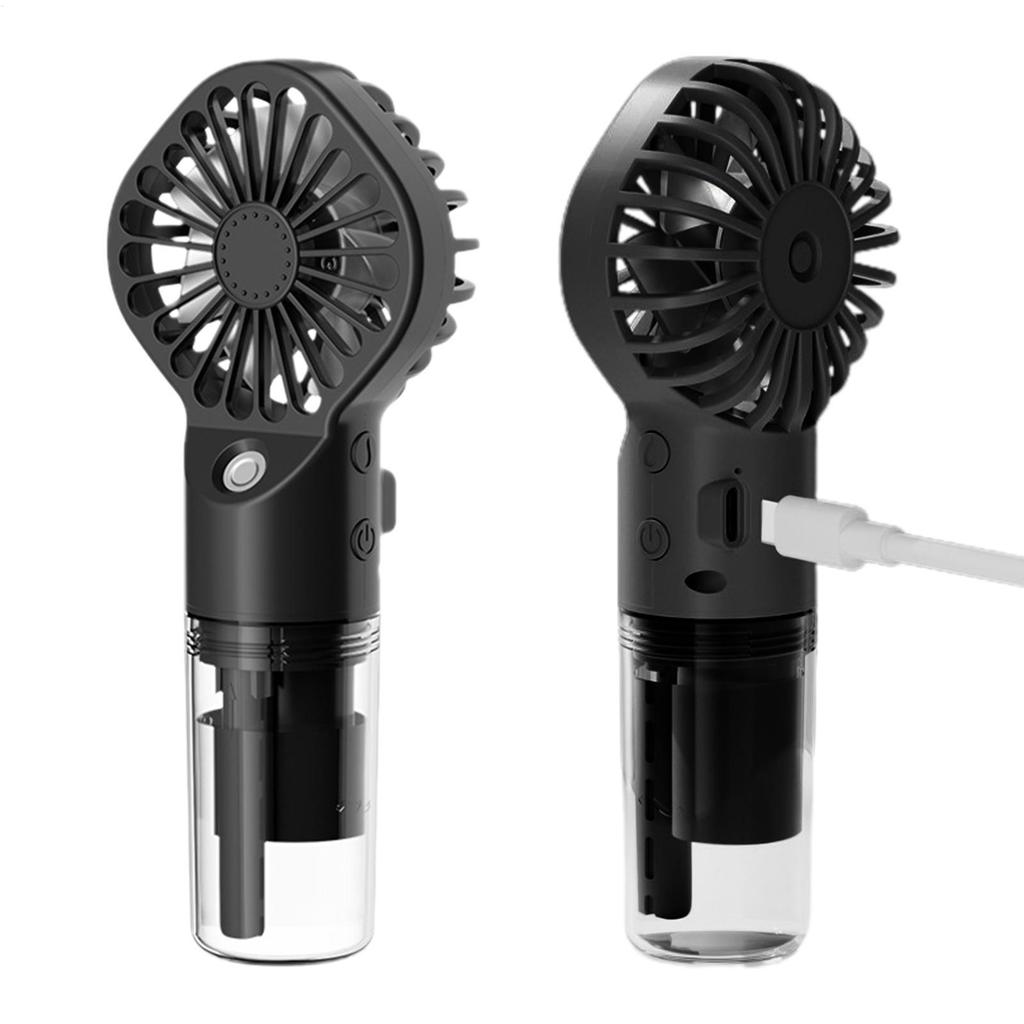 USB Rechargeable Mini Handheld Fan Portable Misting Fan With 4 Adjustable Speed Spray Water Mist Fan Outdoor Camping Travelling