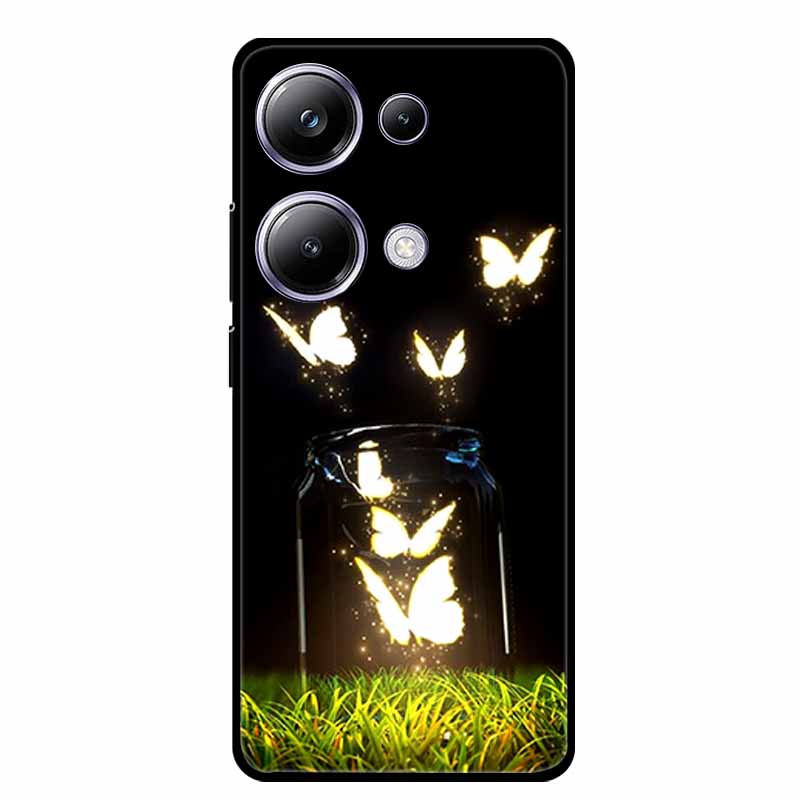 For Xiaomi Poco M6 Pro 4G Phone Case Cover Wolf Shockproof Black Silicone Soft Back Cover Cases For Poco M6 Pro Case M 6 M6Pro
