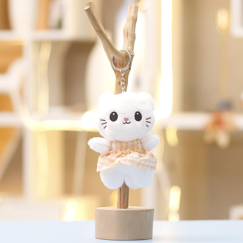 Plush Cat Toy Keychain With Soft Short Pile For Girls Bag Decor