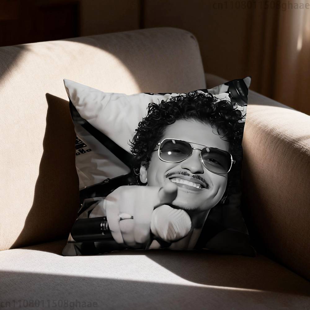 Singer Bruno Mars The Romantic Laser  Pillowcase Casual Style Decoration Suitable for Home Decoration (excluding Pillow Core)