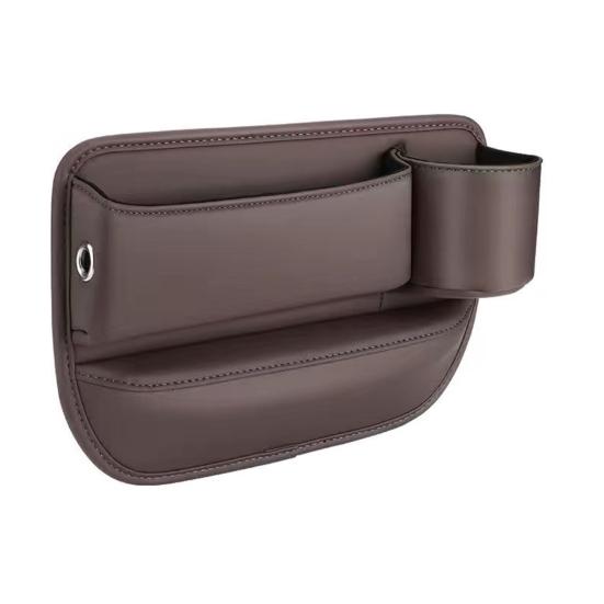 Remplisseur d'espace pour siège de voiture Antidérapant Imperméable Boîte de rangement Résistant aux rayures Cuir synthétique Organisateur d'espace de siège de voiture pour téléphones Tasses