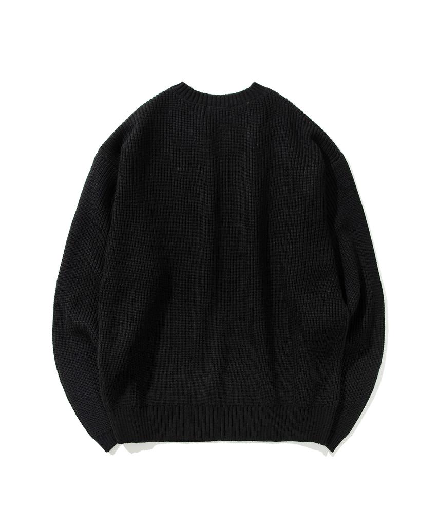 YALE Embroidery Dan 7-Gauge Knit_Black