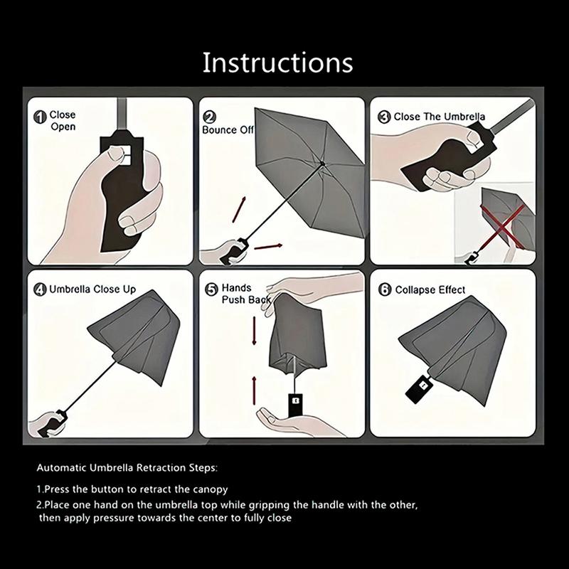 Dachshund pattern, automatic folding umbrella, portable and foldable design, 8 ribs, a Christmas or birthday gift.