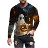 Men's Spring and Autumn Long Sleeve T-shirt Men's Loose Round Neck Hoodie 3D Printed Printed Long Sleeve Top