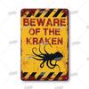 BEWARE OF Dog Cat  Chicken Retro Plaque Metal Tin Signs Garden Yard Home Decoration Caution Kraken Plate Animal Warning Sign