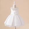 Flower Girl Dress,Toddler Formal Dress Birthday Party Wedding Floral Embroidered Tulle Satin Dresses for Kids Age 0-8Y