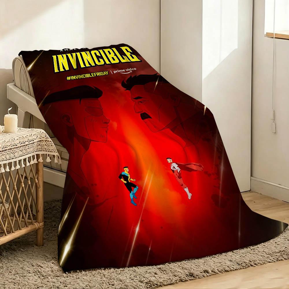 Cartoon I-Invincible-S Blanket 3D Flannel Blanket Soft Throw Art For Home Decor Bedroom Sofa Naps Picnic Birthday Present Gifts