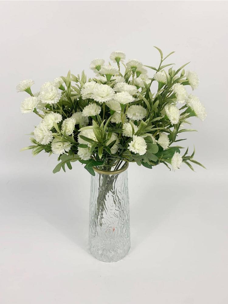 4 Bunches Small Carnation Artificial Flowers Bulk Fake Flower with Stems Silk Carnation Flowers for Outdoors Wedding Home Hotel Decorations