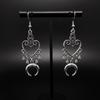 Vintage Gothic Court Tassel Dangle Earrings Silver Color Goth Punk Aesthetic  Jewelry Accessory