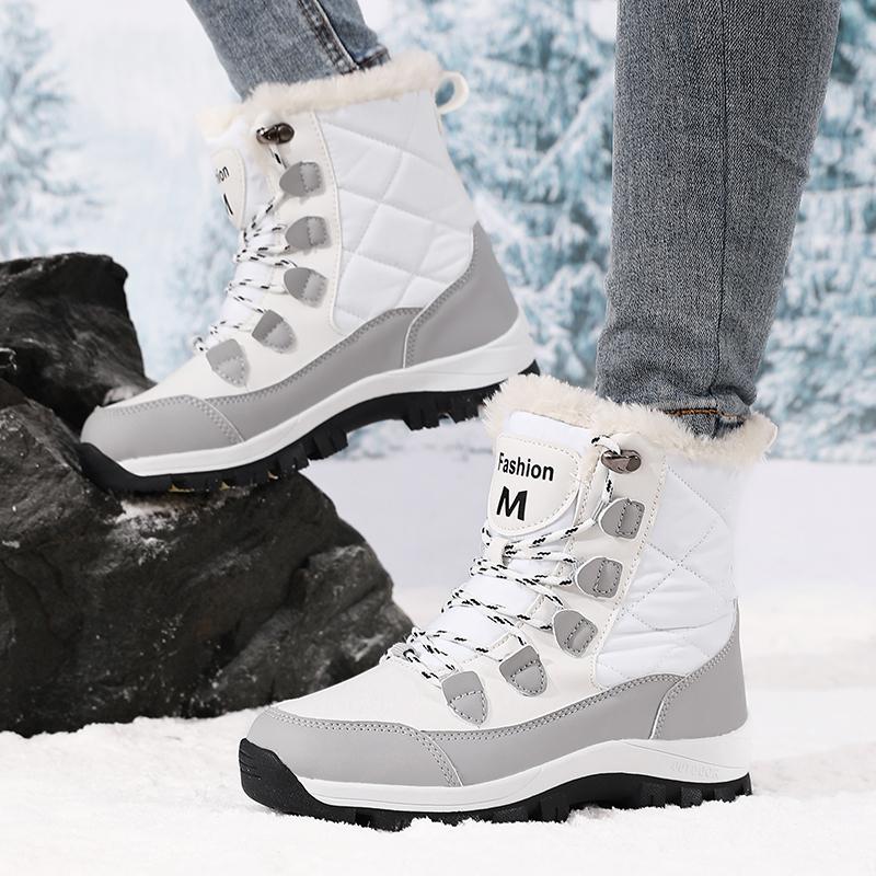Winter Warme Schneestiefel Damen Rotes Design Modische Rutschfeste Sohle Kaltwetterschuhe Modische Kurze Stiefel Schnelle Lieferung