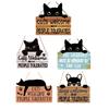 Yousheng Cat Shaped Welcome Sign, Durable Wooden, Waterproof Moisture-Proof Hanging Sign, for Front Door Rustic Farmhouse Porch Decoration