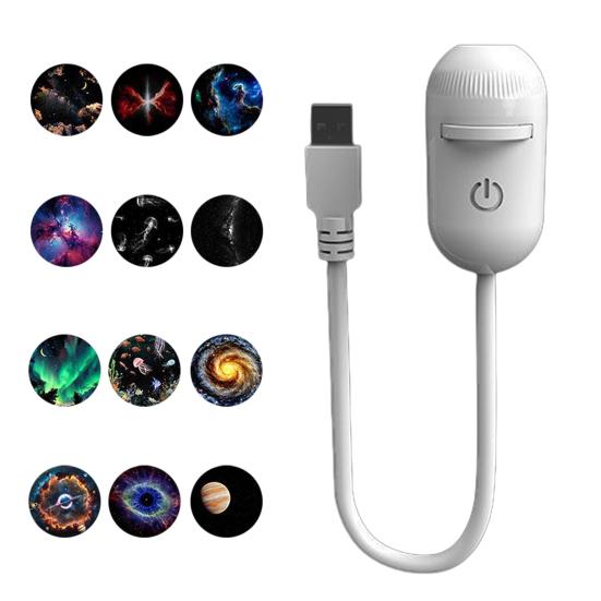 Yıldızlı Gökyüzü Projektör Lambası Dokunmatik Kontrollü Ayarlanabilir Parlaklıkta Gece Lambası USB Taşınabilir 2'si 1 Arada LED Gece Lambası Çocuk Odası Araba İçin