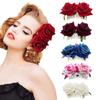 Festival Bridal Flower Hair Comb Bridesmaid Hair Jewelry Red Rose Hairpin Wedding Accessories