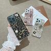 For IPhone17Promax Mobile Phone Case for Apple 14 Rhinestone Bow 15 Luxury Full Diamond Pearl Tiger Head for Women