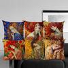 Gustav Klimt Art Theme Decorative Cushion Cover Classic Retro Style Beautiful Women Print Square Durable Linen Throw Pillow Case