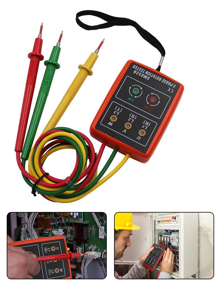 SM852B Portable Three-Phase AC Phase Sequence Meter & Voltage Detector