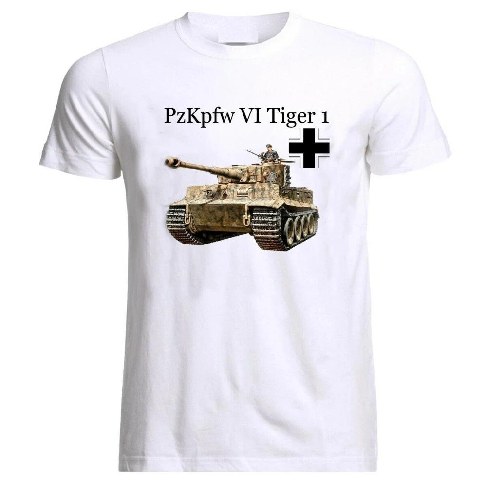 Katonai Páncél PzKpfw VI Panzer Tiger 1 Tank Póló Nyári Pamut Rövid Ujjú Kerek Nyakkivágás Férfi Póló Új Divat Streetwear