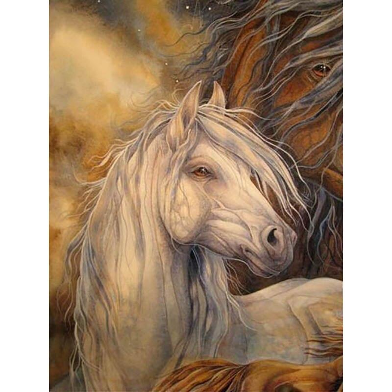 DIY 5D Diamond Painting Animals Cross Stitch Horse Diamond Embroidery Full Round/Drill Resin Rhinestone Mosaic Home Decor