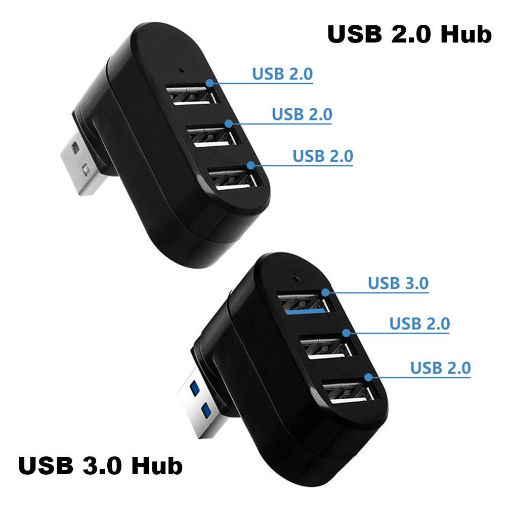 PC Laptop Rotatable Data Transfer Mini 3 Ports Splitter Box Adapter USB 3.0 Hub