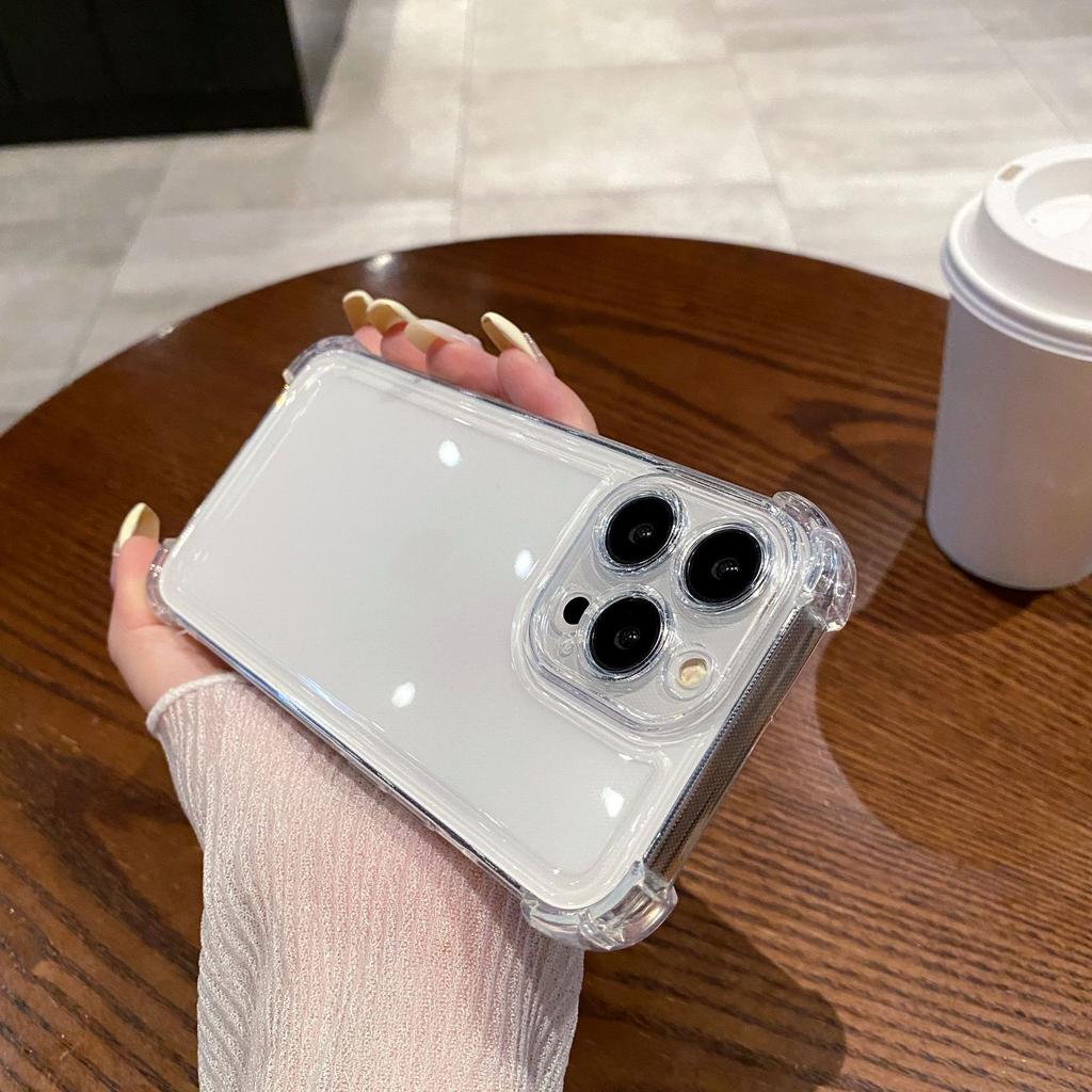 Compatible with Apple IPhone 16, 14 Transparent Solid Color, IPhone 15 Pro, Four-corner Shockproof Space Case, 13 Soft Case TPU