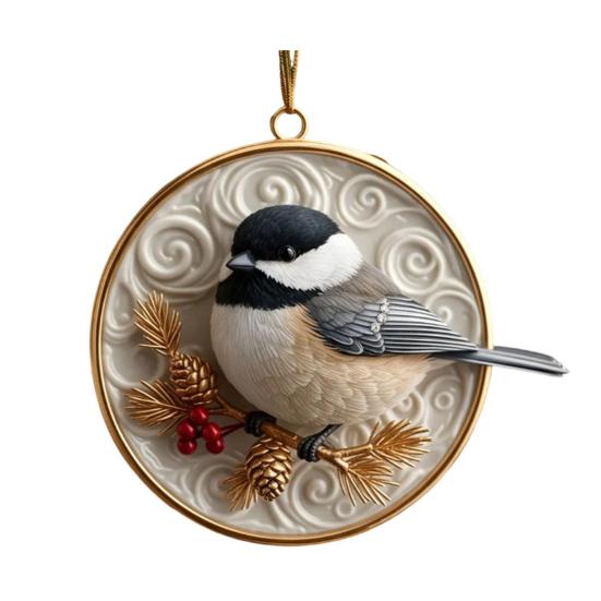Acrylic Bird Ornaments Car Hanging Decor Christmas Tree Rearview Mirror Decoration Handcrafted Gift for Bird Lovers