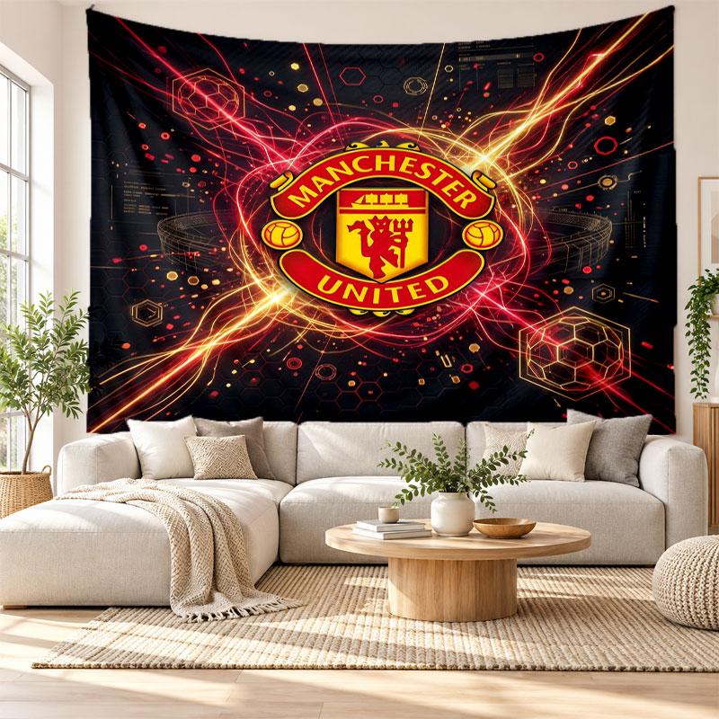 Manchester United Wall Tapestry, Soft Fabric Wall Hanging, Decorative Backdrop For Bedroom Home Wall Art