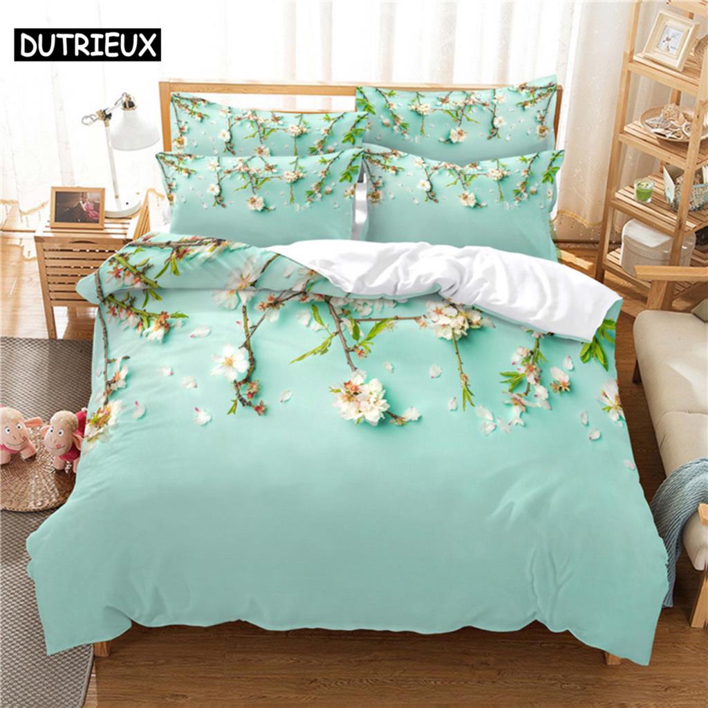 Prachtige Bloemen Beddengoedset Dekbedovertrekset 3d Beddengoed Digitale Print Bedlinnen Queen Size Beddengoedset Modeontwerp