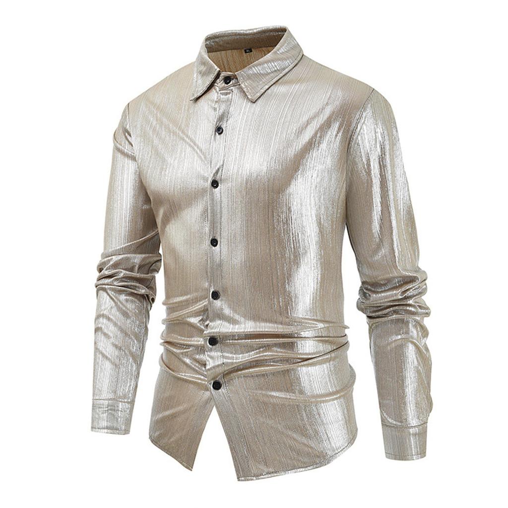 Men's Solid Color Button Long Sleeve Shirts Men's Casual Fashion Long Sleeve Shirts