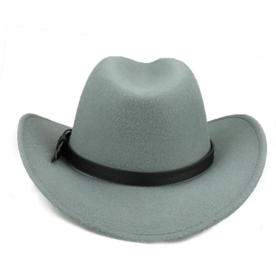 Casquette de jazz à large bord style cow-boy avec rivets enroulés, couleur unie, chapeau Fedora, accessoire de déguisement