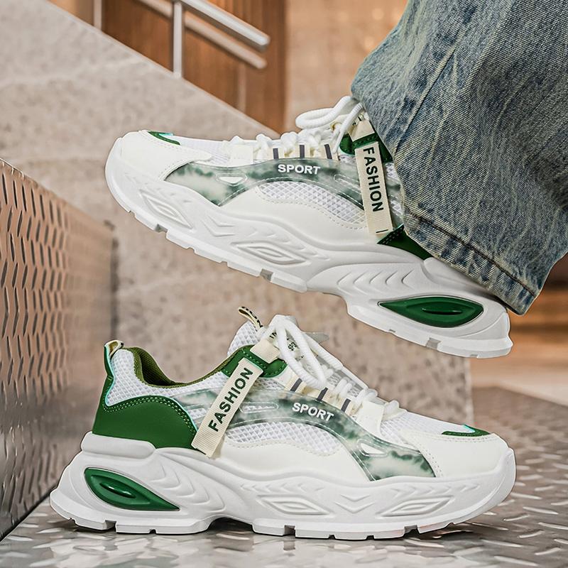 Chunky sneakers four seasons men's breathable light soft sole non slip comfort outdoor running shoes versatile casual sport shoe