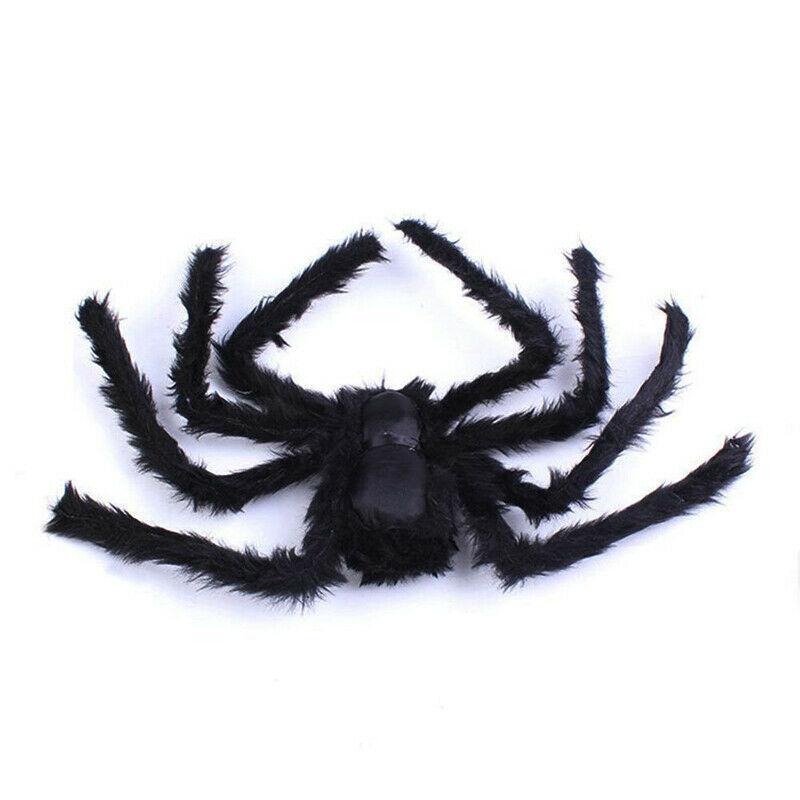 30-200CM Hairy Giant Spider Decoration Halloween Prop Haunted House Party Decor Plush Stuffed Toys Dolls