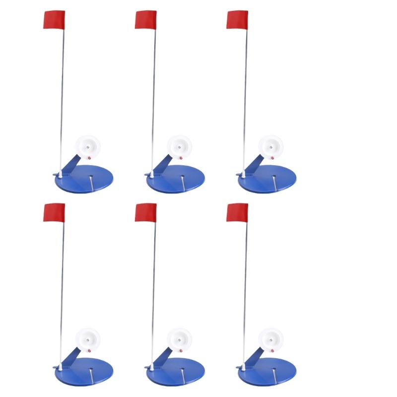 6Pcs Ice Fishing Flags Ice Fishing Accessories Outdoor Winter Fishing Rod Ice Fishing Tip Ups Winter Fishing Flags Set
