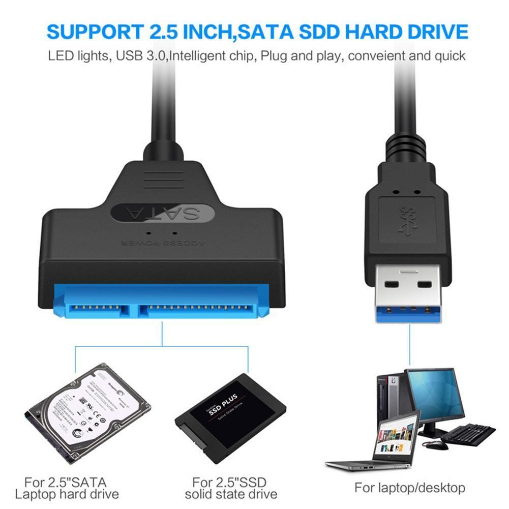 External 22 Pin Sata III Hard Drive Cable USB 3.0 To SATA Converter Adapter