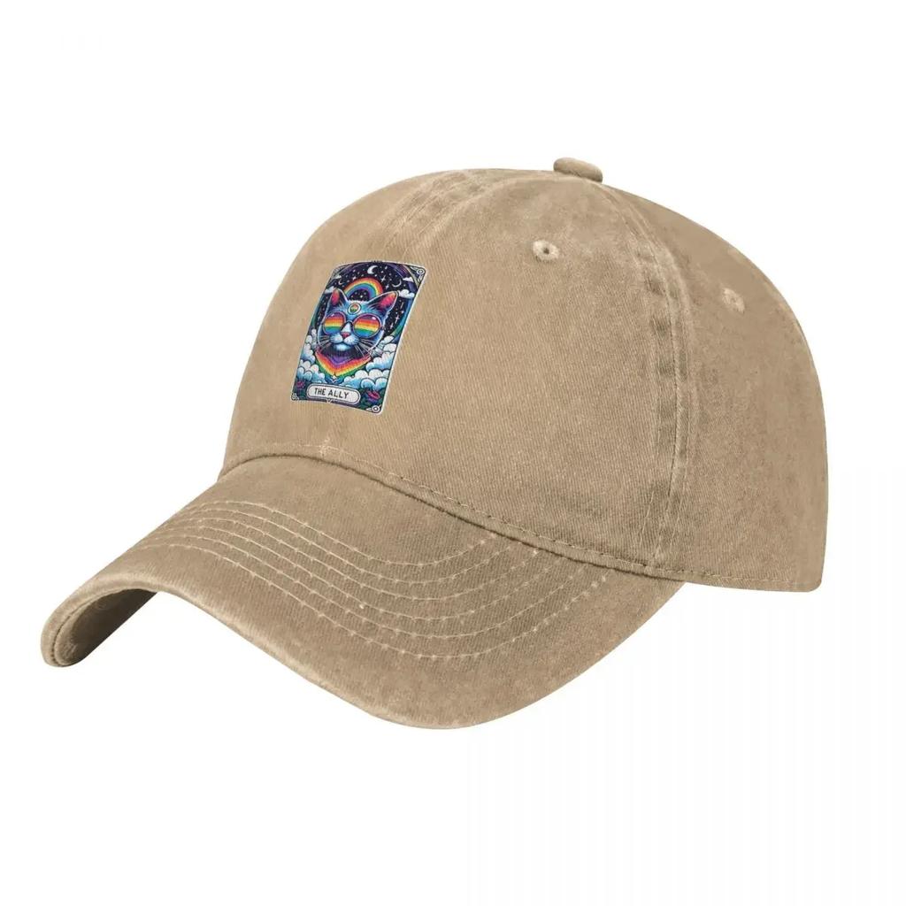 The Ally Cat Tarot LGBTQ Pride demin Cap Outdoor Adventures Summer Hat Cap Man Summer