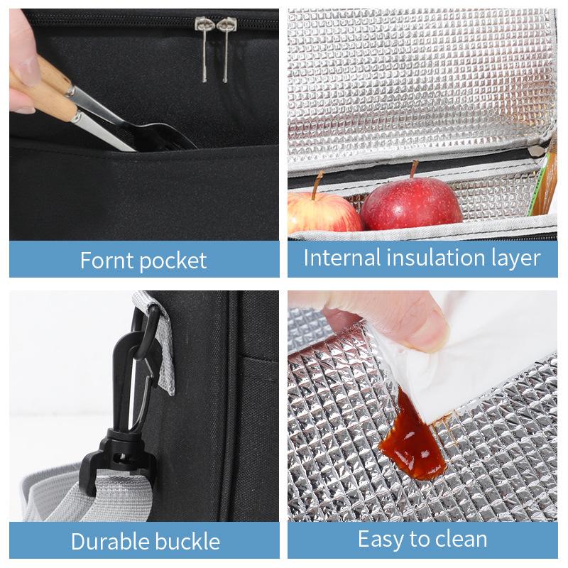 Insulated Heated Lunch Tote - Large Capacity Bento Bag for Office Workers