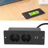 Embedded Power Outlet 2 USB 2  10A Ports Recessed Desk Socket In Desk Power Hub with 1.5m Cable