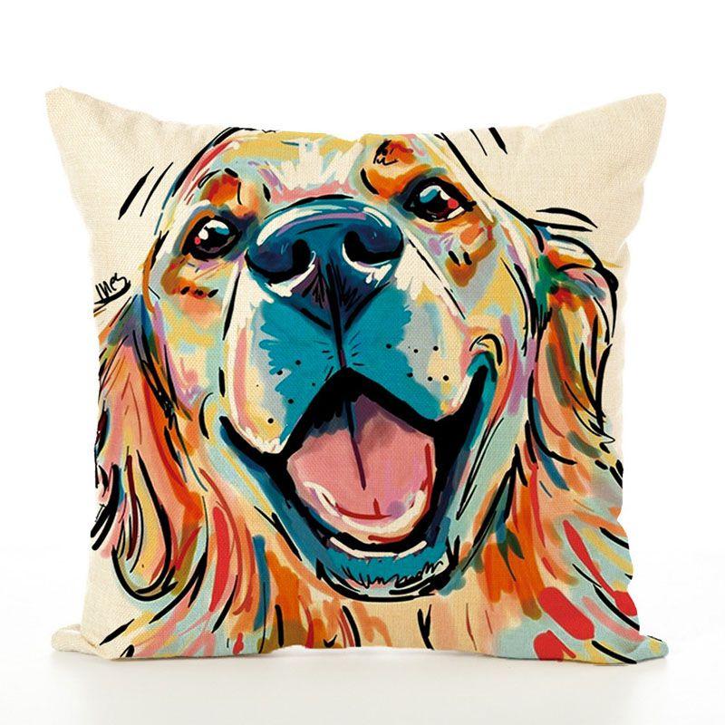Cute Pet Dog Pillow Case With Lovely Dog Pattern For Sofa And Home Decor