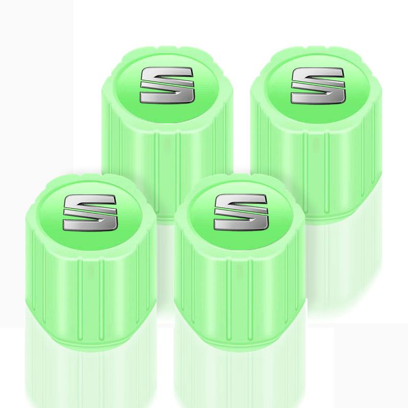 Luminous Car Tire Valve Caps Fluorescent Motorcycle Wheel Tyre For SEAT Arona Ateca Tarraco Minimo IBL EL-BORN LEON