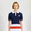 MARTINE GOLF Color Combi Collar Sweater_Navy