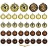 Christmas Tree Balls - SPRINGOS - Set of 37 Pieces - Unbreakable - Golden Brown - Elegant Decorations