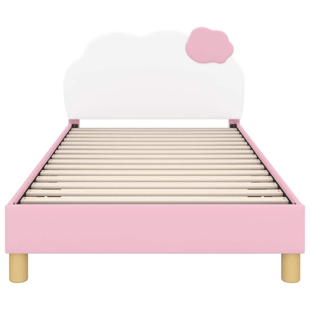 Kids Bed Frame with Headboard Pink 90 X 190 Cm PU Leather