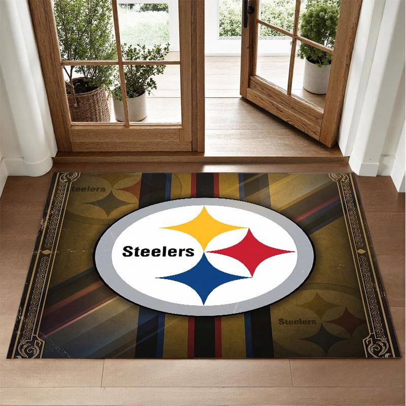 Pittsburgh Steelers Design Kristály Bársony Szőnyeg Puha Díszszőnyeg Hálószoba Bejáratához