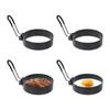 Liroyal Fried Egg Mold of Fried Egg Ring Fried Egg Mold Egg Fryer Egg Ring Stainless Steel with Handle Home Kitchen Cooking Tool (Set 4)
