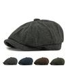 Men's Beret British Vintage Octagonal Cap Spring Autumn Newsboy Cap