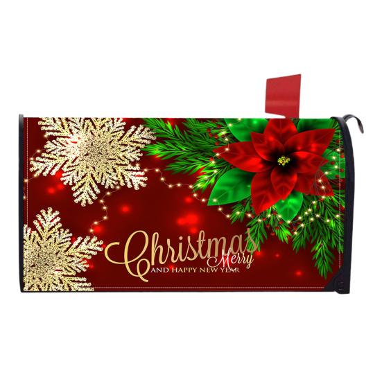 Winter Magnetic Mailbox Cover Standard Size 18 X 21in Merry Christmas Mailbox Wraps Cover Holiday Post Letter Box Cover for Outdoor Garden Yard Decor