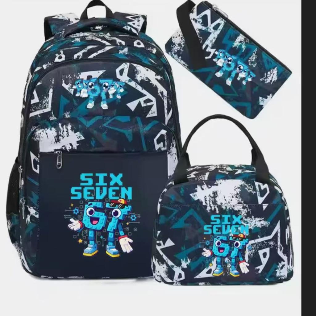 Schulrucksack mit großer Kapazität und Schultergurt; Schüler Drei-teiliges Federmäppchen-Set