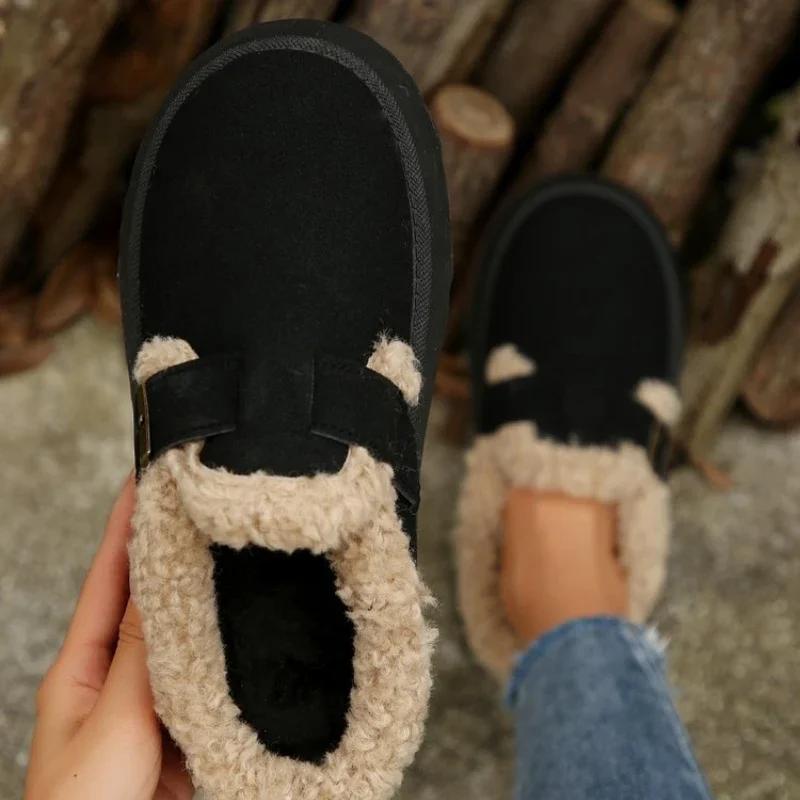 Modieuze Sneeuwlaarzen Winterkleding Buiten Dikke Zool Katoenen Schoenen Pluche Verdikt Warm Houdende Pantoffels Platform Casual Schoenen Buitenpantoffels