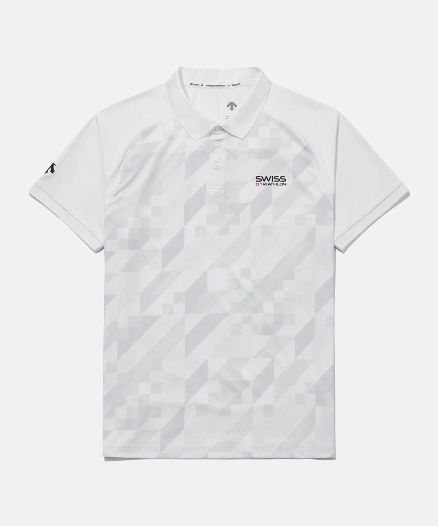 DESCENTE Swiss Triathlon Graphic Polo Short Sleeve T-Shirt White Sr221Ips55 (A Type)