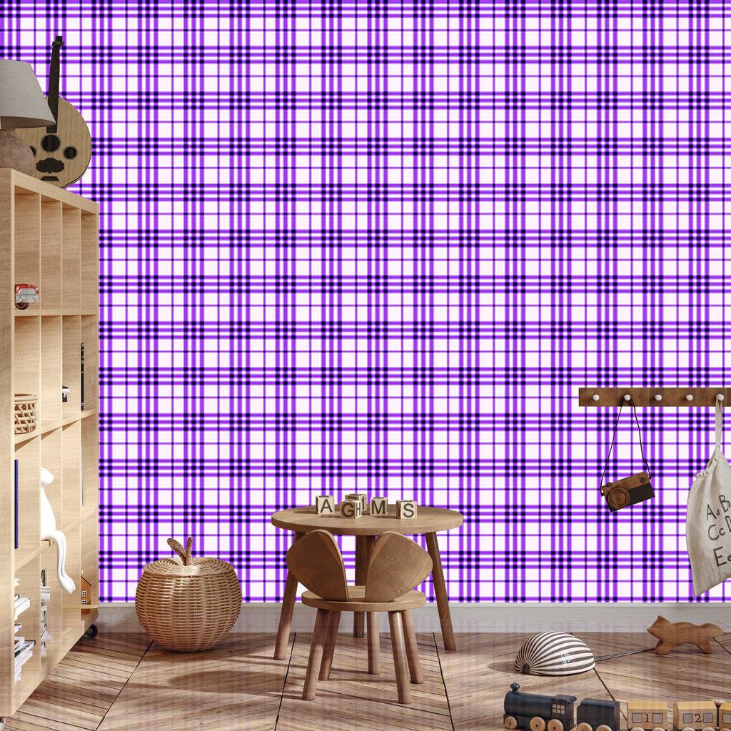 Purple Lavender, Purple and White Checkered Wallpaper 50x1000