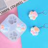 Mold din silicon pentru laba de pisică (4 cavitate) Dog Animal Clear pentru UV Rășină Decoden Cabochon DIY s Bijuterii